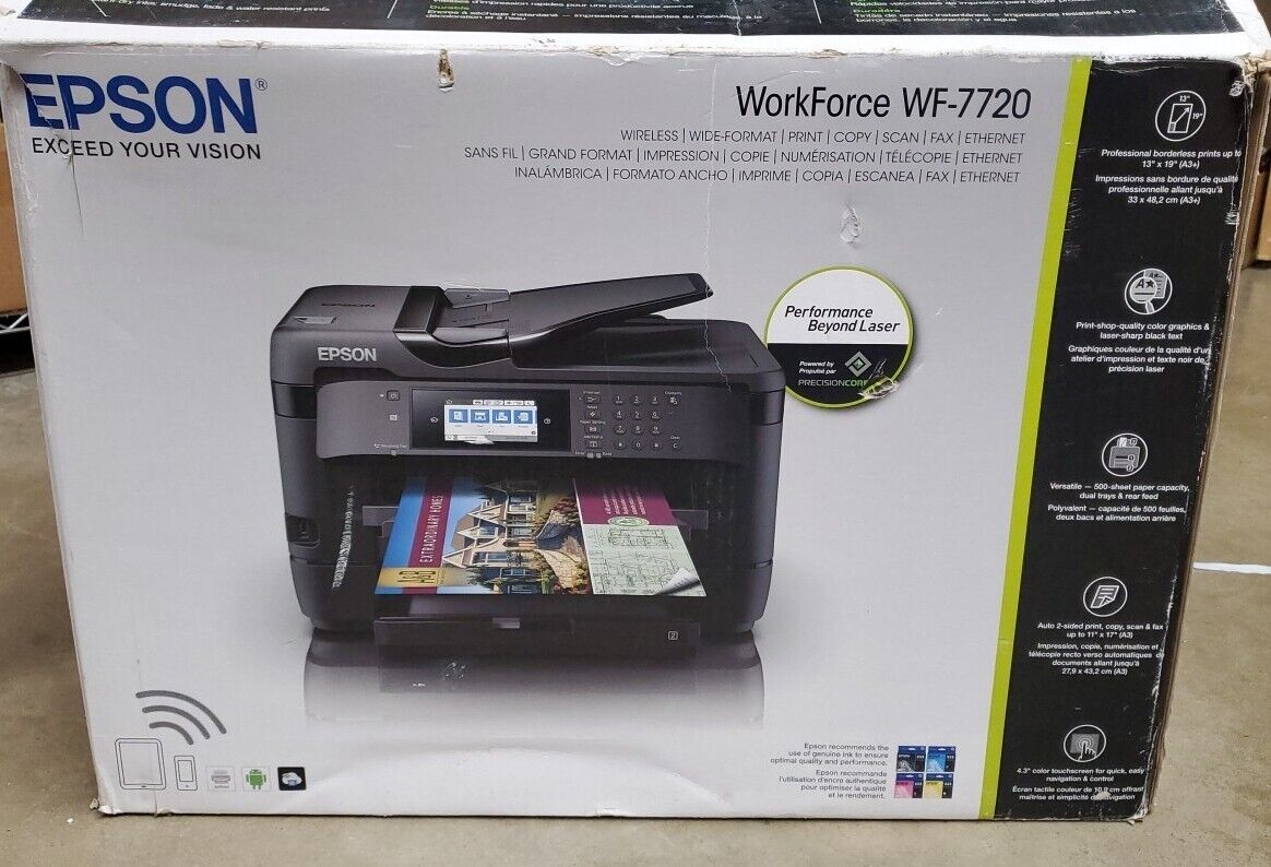 Epson Workforce WF-7720 All-In-One Inkjet Printer (read Description)