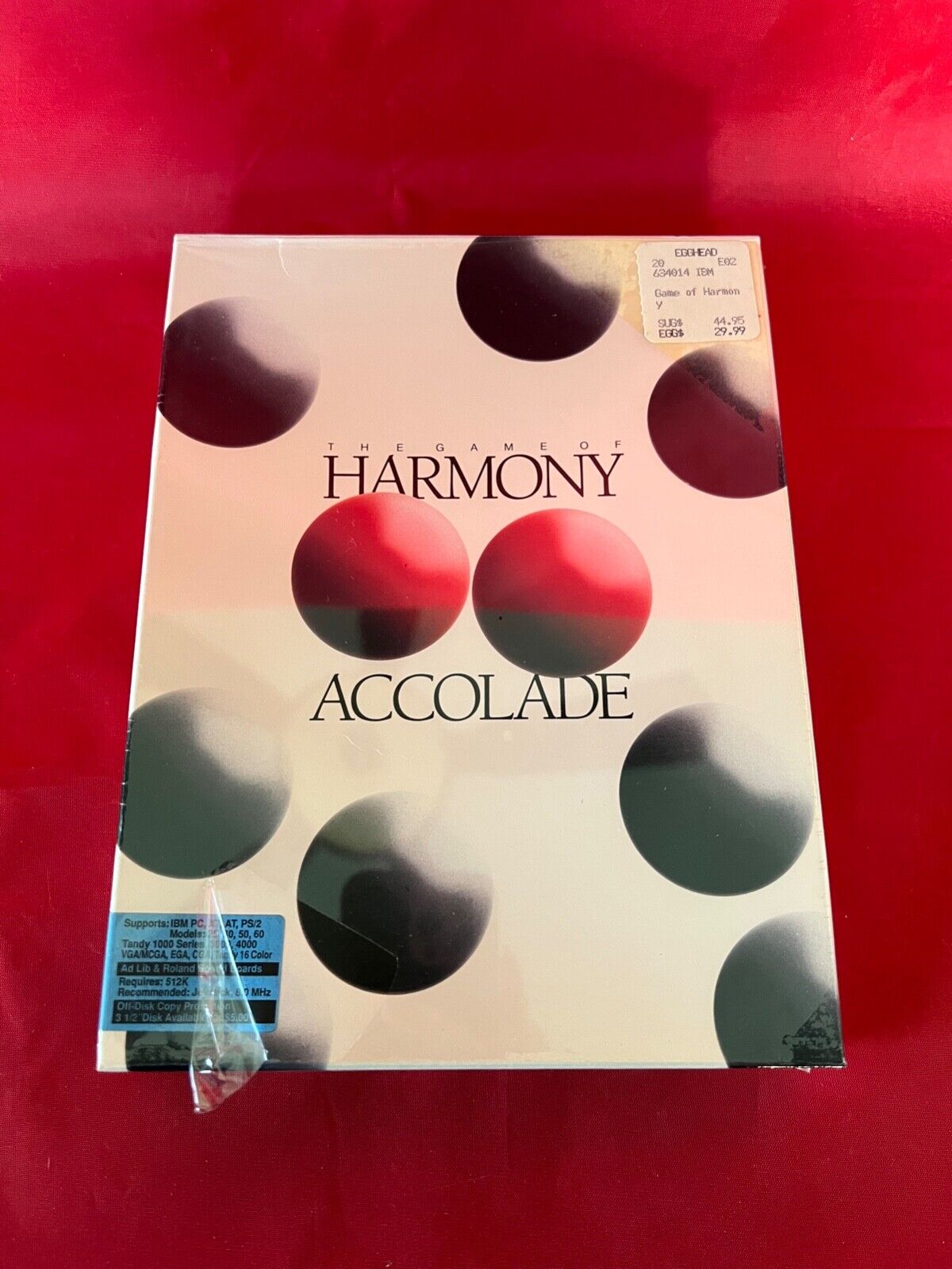 VTG SEALED The Game of Harmony Accolade IBM PC 5 1/4\