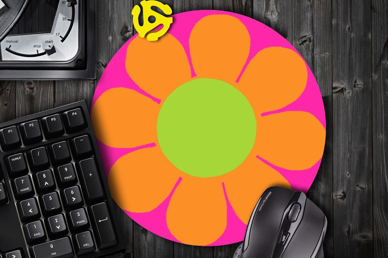 Hippie Flower Power #2 Round Mouse Pad Mousepad