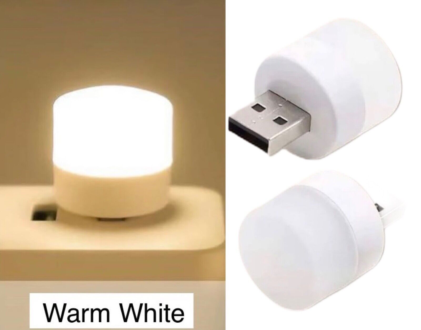 USB LED Light Bulb Night Light Camping Portable Book Reading LED Lamp 5V White