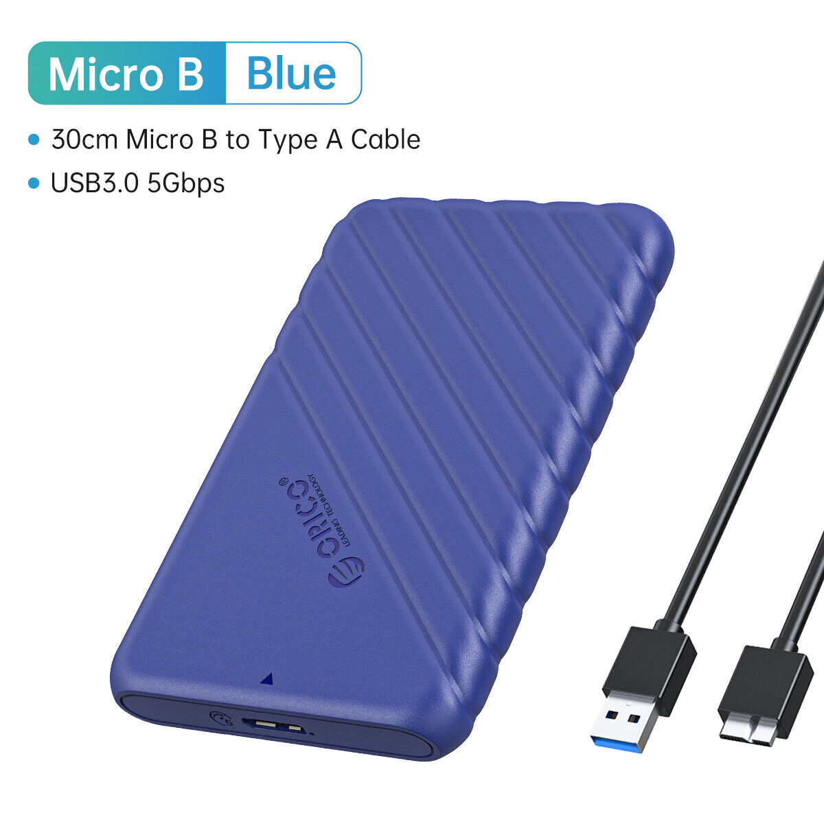ORICO 2.5'' Hard Drive Enclosure USB 3.0/USB C Clear Cases for 7/9.5mm SATA SSD