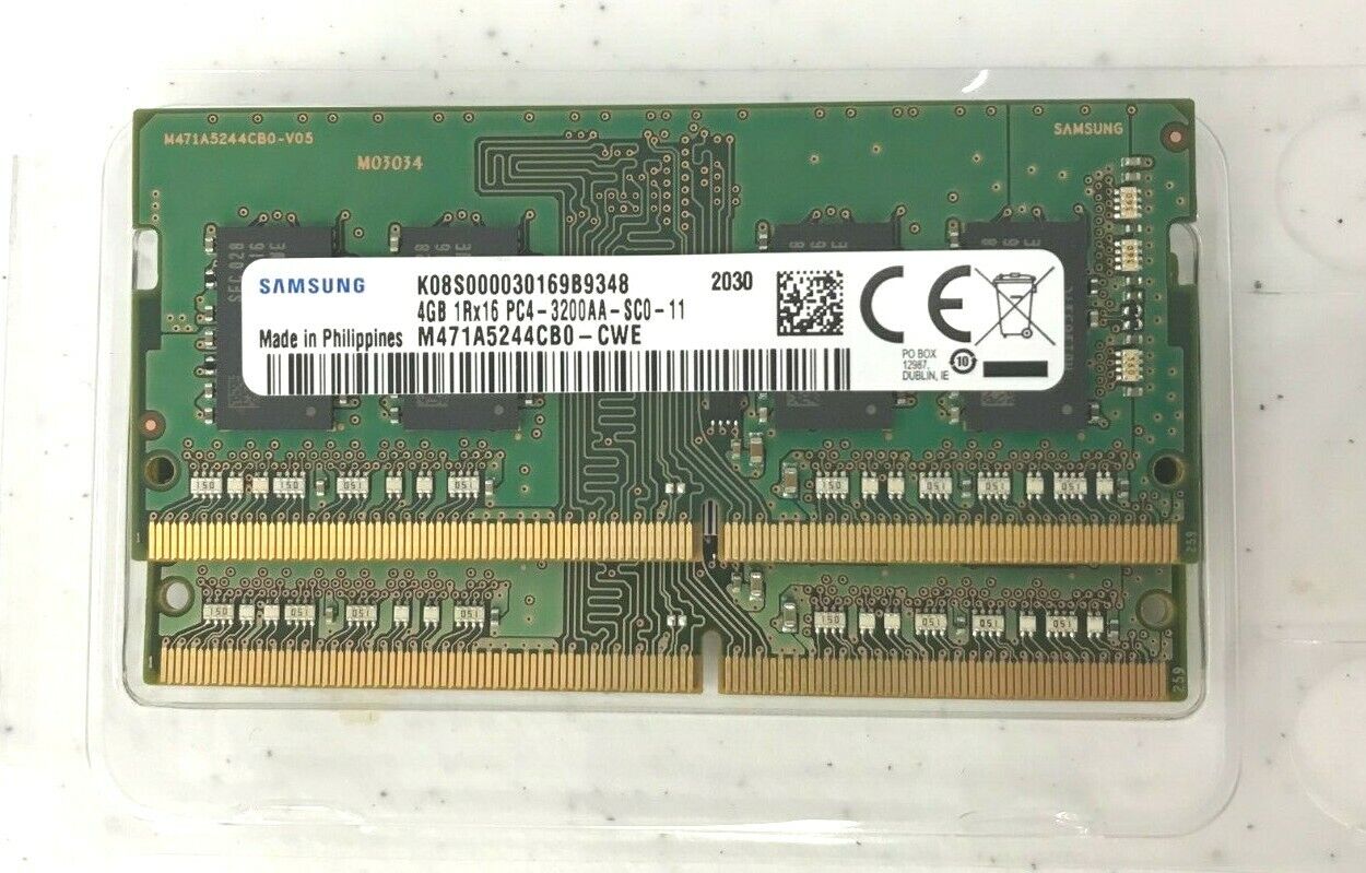 Lot of 10 Samsung 4GB 1Rx16 PC4-3200AA-SCO SO-DIMM Memory RAM Laptop 3200MHz