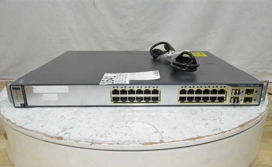Cisco Catalyst 3750G WS-C3750G-24TS-S1U V02 24-Port Network Switch 