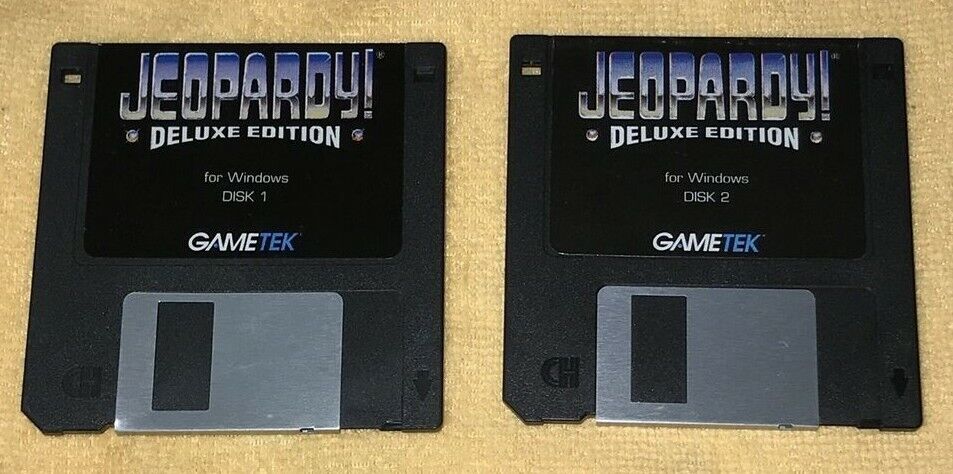 Jeopardy Deluxe Edition Video Game for Windows PC x 2 Floppy Discs GAMETEK