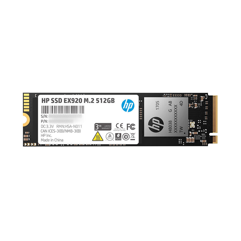 HP SSD EX920 M.2 512GB PCIe 3.0 x4 NVMe 3D TLC NAND Internal SSD 2YY46AA#ABC
