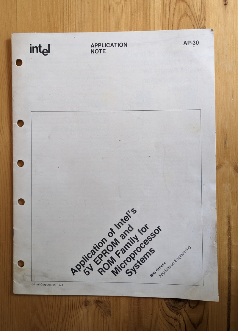 Genuine Intel Application Note AP-30 from 1978 ##VERY RARE##