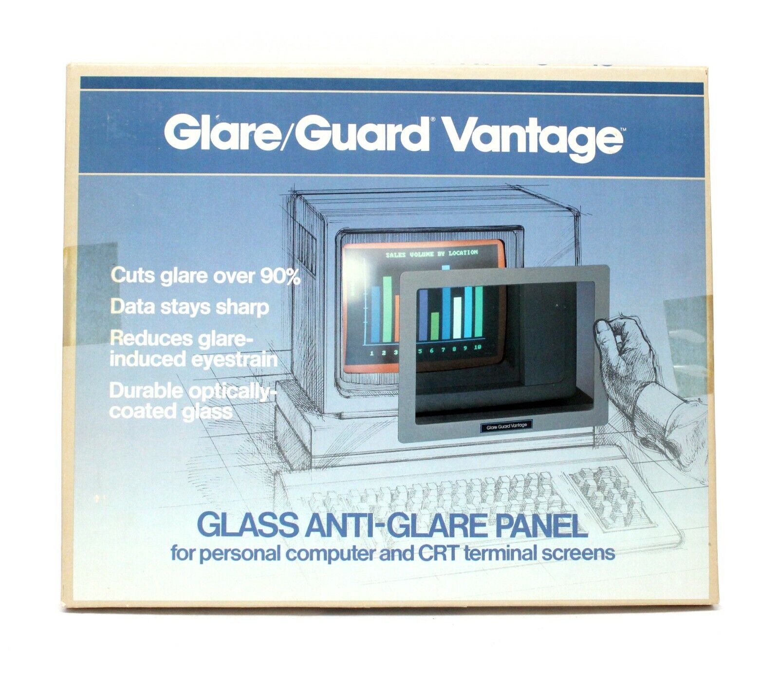 Vintage Optical Coating Laboratory Glare Guard Vantage Glass Anti-Glare Panel