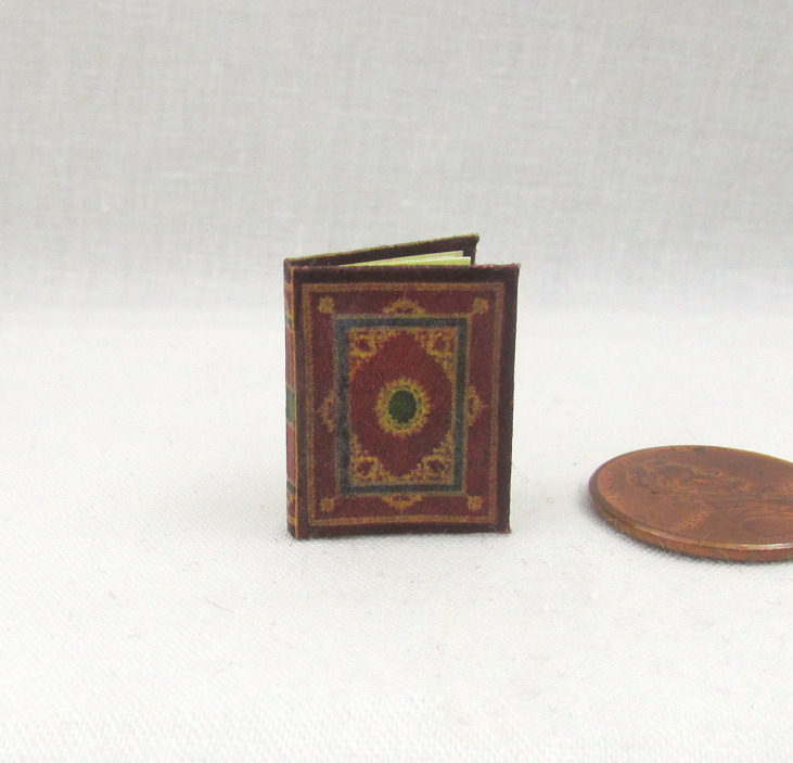 MEDIEVAL ILLUMINATED BOOK OF HOURS Miniature Book Dollhouse 1:12 Scale Latin