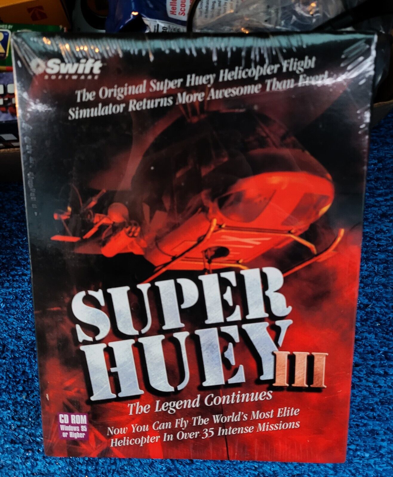 Super Huey III CD Rom Game The Legend Continues 2000 Helicoptor Simulator Sealed