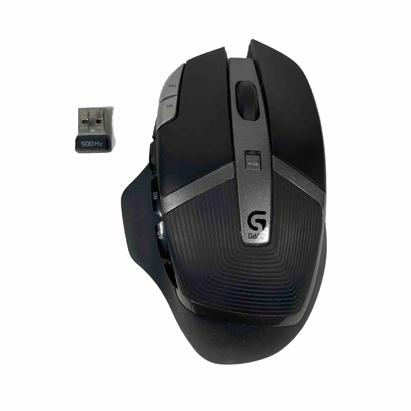 Logitech G602 Wireless Gaming Mouse + 500Mhz USB Receiver Dongle Tested/Working