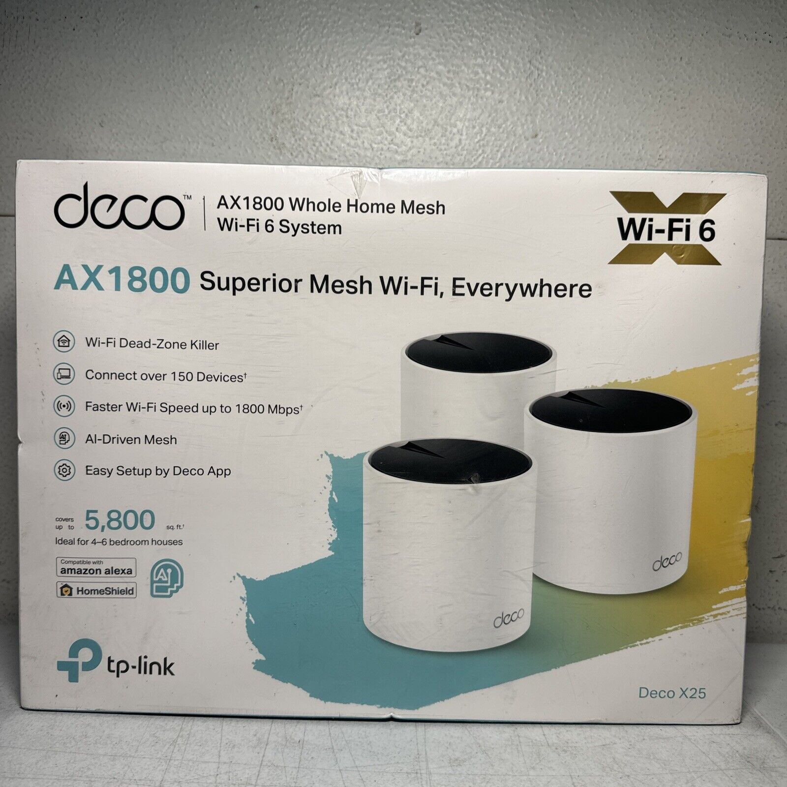 TP-Link Deco X25 AX1800 Dual-Band Whole Home Mesh Wi-Fi 6 System - Brand New