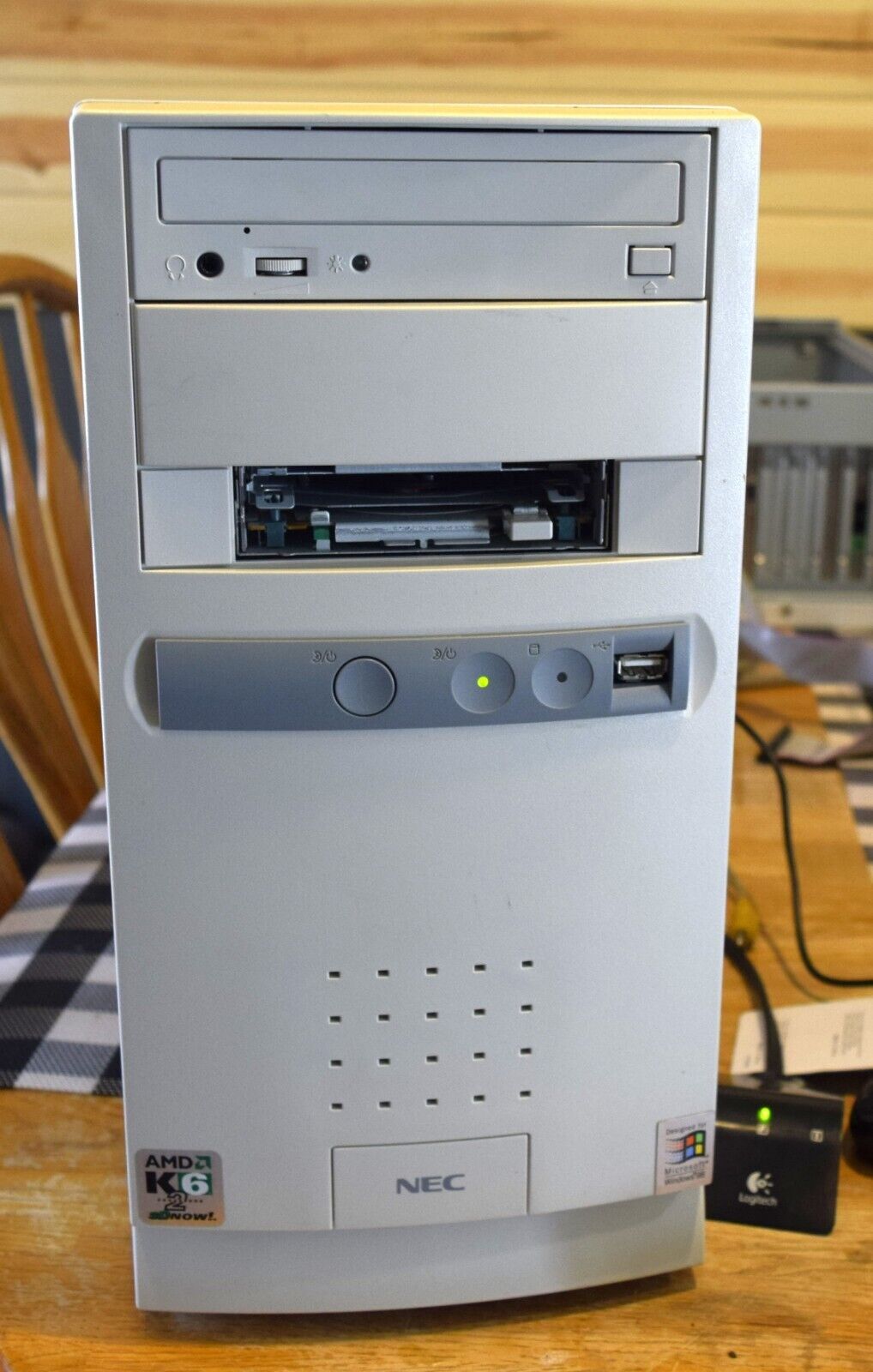 Custom Vintage PC -Biostar M5SAA, AMD K6-2 CPU, CD, Floppy, NEC case
