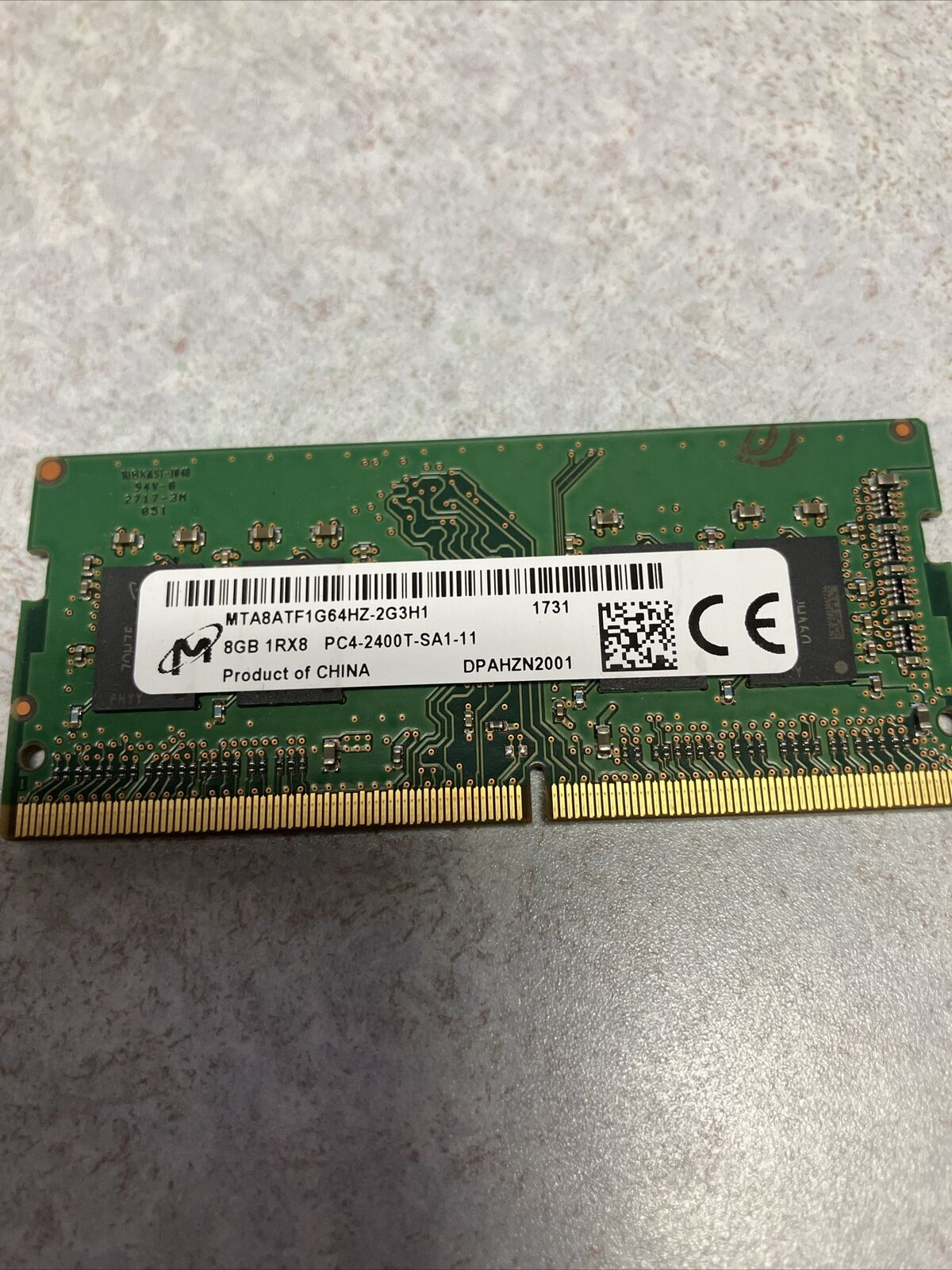 Micron 8GB 1x8GB 1Rx8 PC4-2400T-SA1-11 MTA8ATF1G64HZ-2G3B1 Laptop Ram