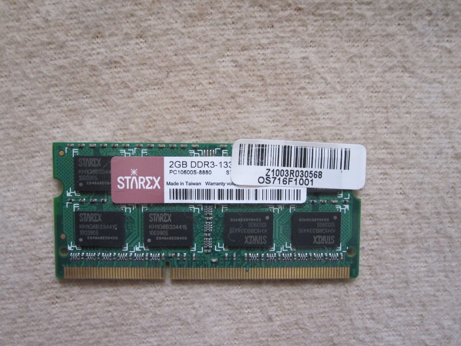 Original OEM STAREX 2GB DDR3 1333 PC10600S Notebook RAM Memory