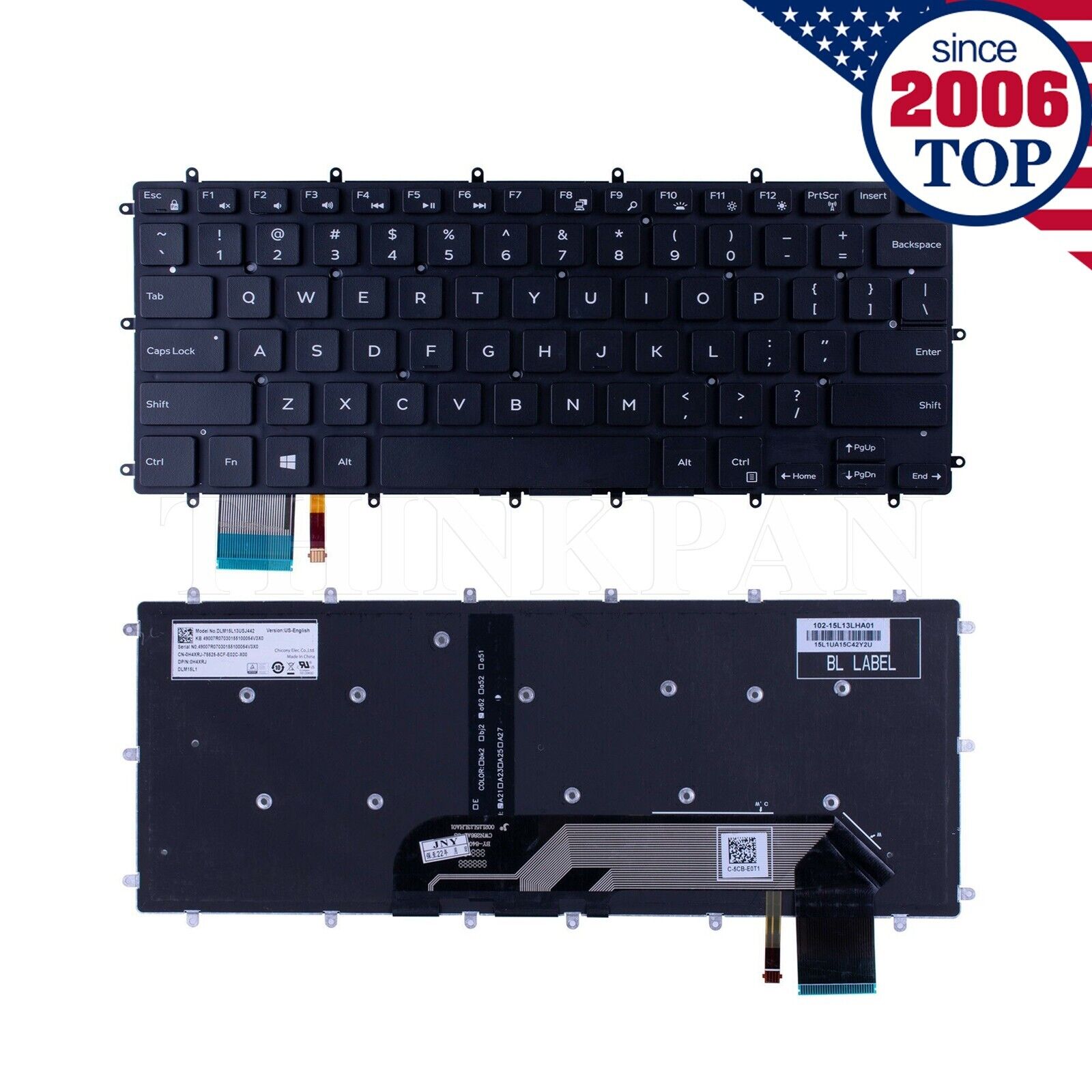 Original US Keyboard with Backlit for Dell Latitude 3379 3390 3490 P89G 0H4XRJ
