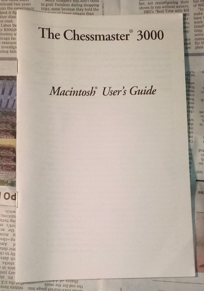 The Chessmaster 3000 - 1991 - Macintosh User's Guide - 1994