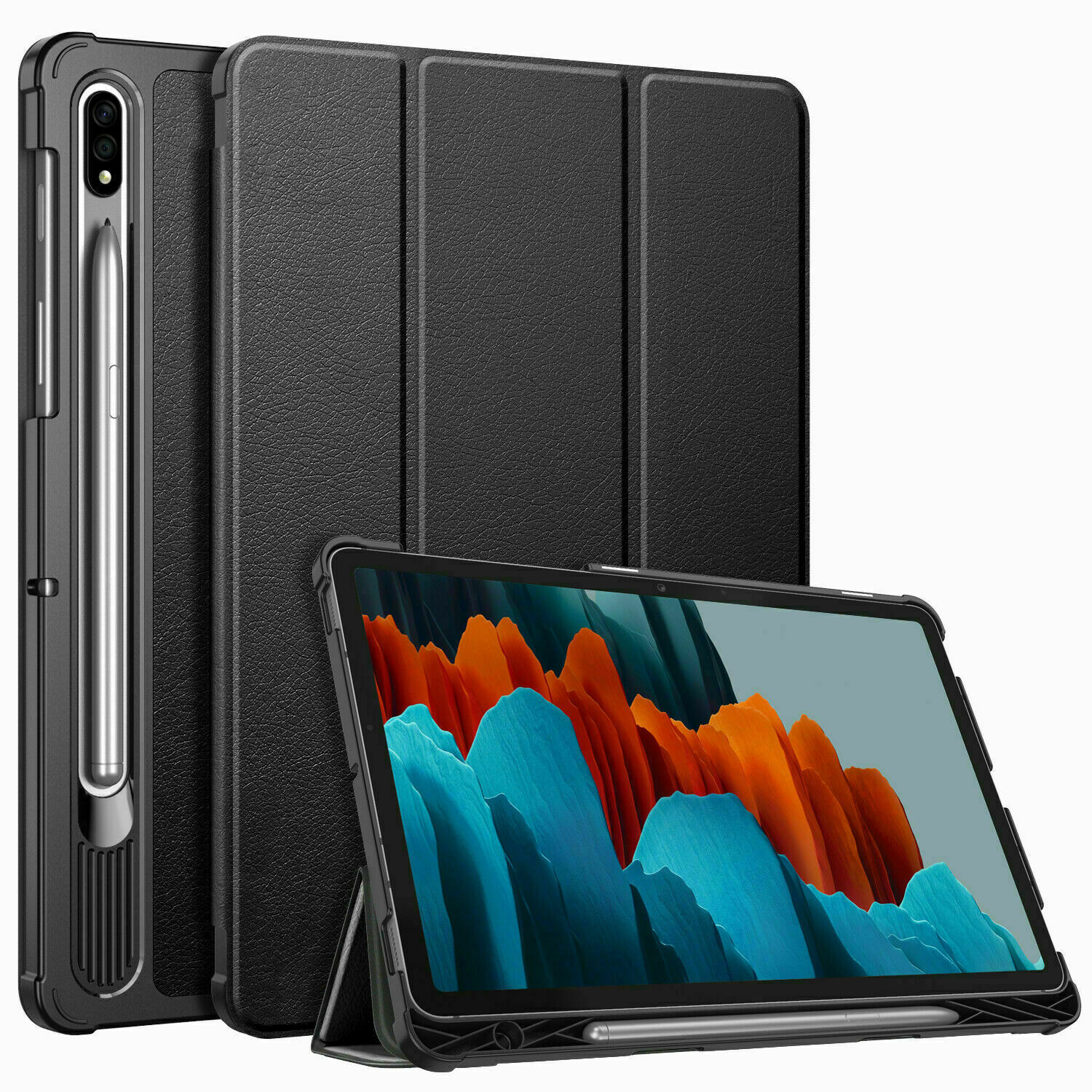 For Samsung Galaxy Tab S8/S7 Slim Case Ultra Lightweight Tri-Fold Stand Cover