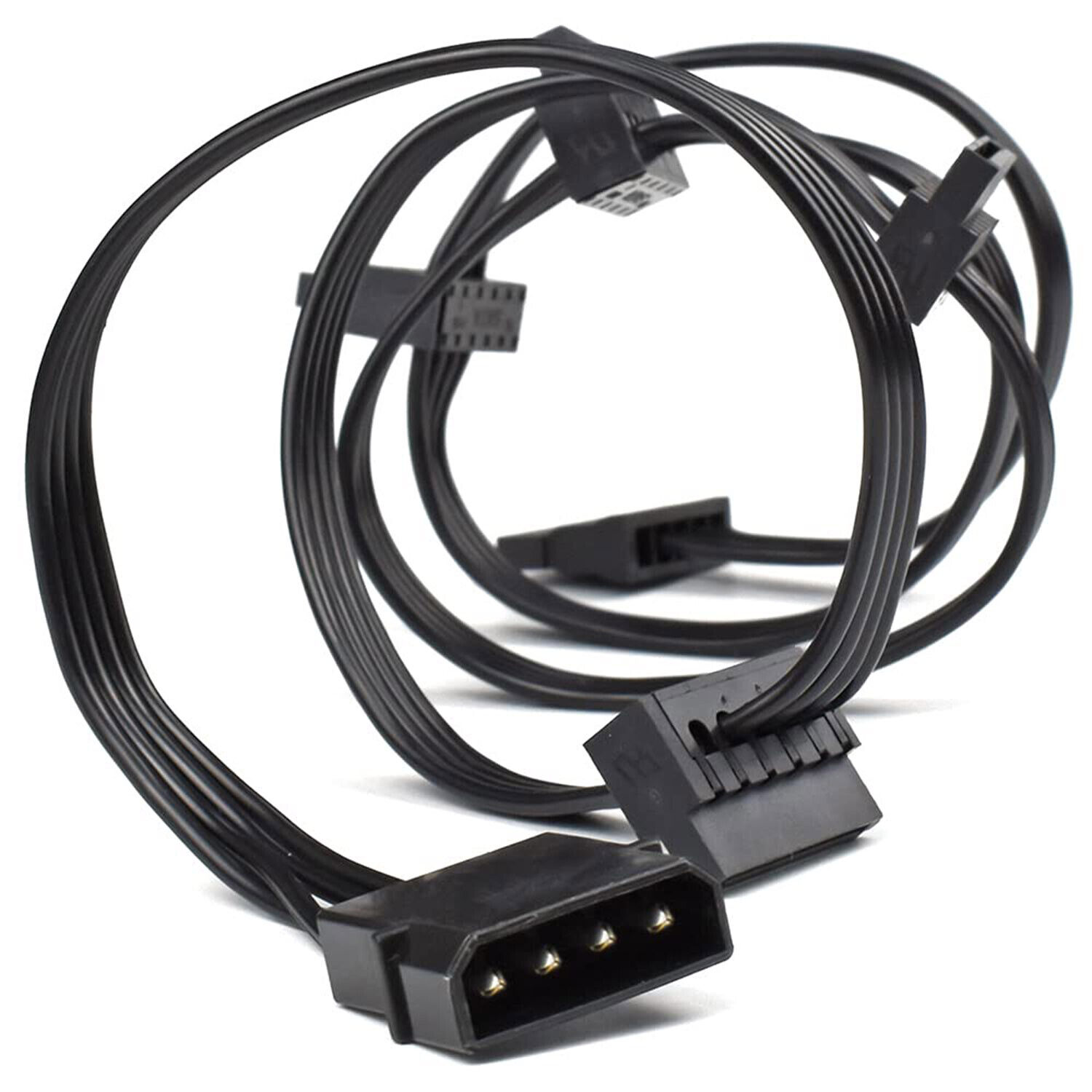 2x 4-Pin IDE Molex Male to 5 SATA 15-Pin Serial ATA Power Splitter Adapter Cable