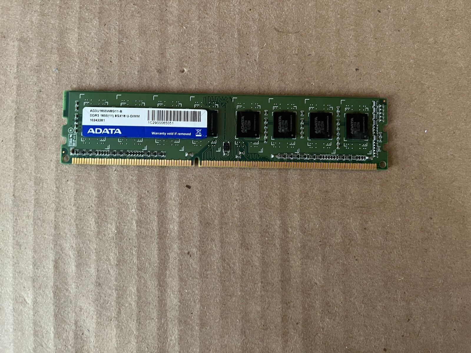 ADATA 8GB UNBUFFERED 1600MHZ DDR3 MEMORY RAM AD3U1600W8G11-B NON-ECC L7-3(12)
