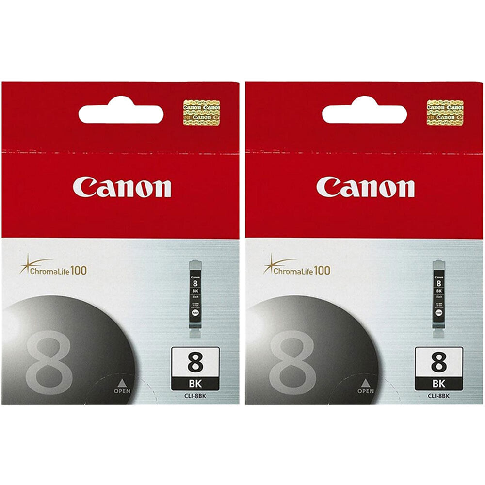 2PK GENUINE Canon CLI-8 Black Ink Cartridge for PIXMA iP3300 iP3500 iP4200 MP500