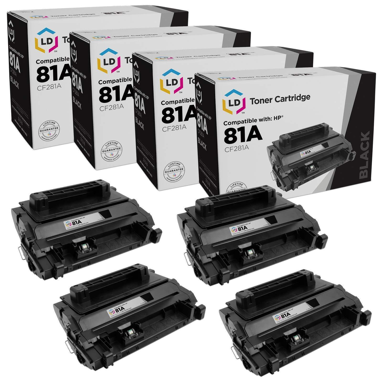 4PK LD Reman CF281A Compatible With HP 81A Black for M604 M605 M606 M605x M605dn