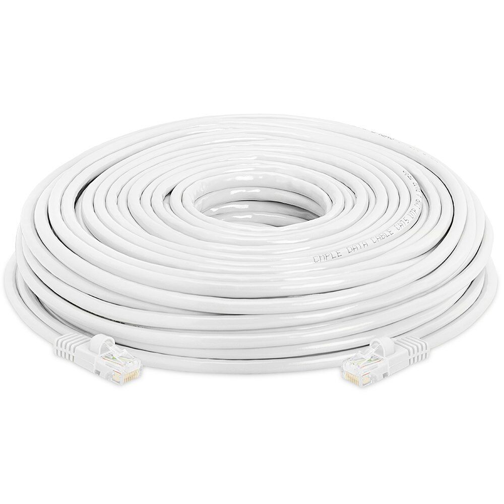 200' FT 200feet CAT6 23 AWG RJ45 Ethernet Network LAN Patch Cable Cord White UTP
