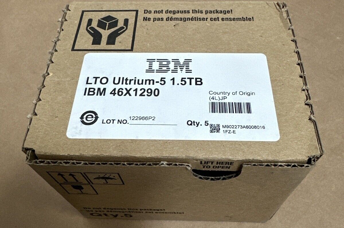 Lot Of 2 IBM TotalStorage LTO Ultrium 1.5TBData Cartridge IBM PN 46X1290/35P2611