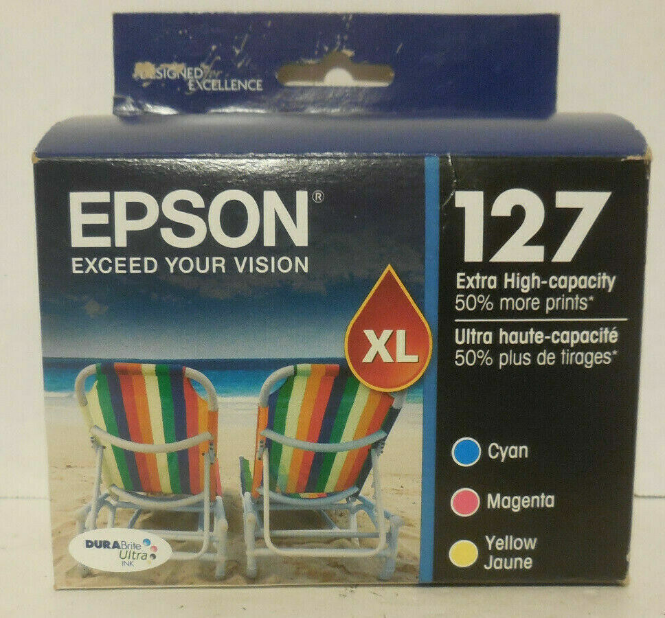 Genuine Epson 127XL Color Inks for Epson WF845 WF3520 7010 WF7510 Printer