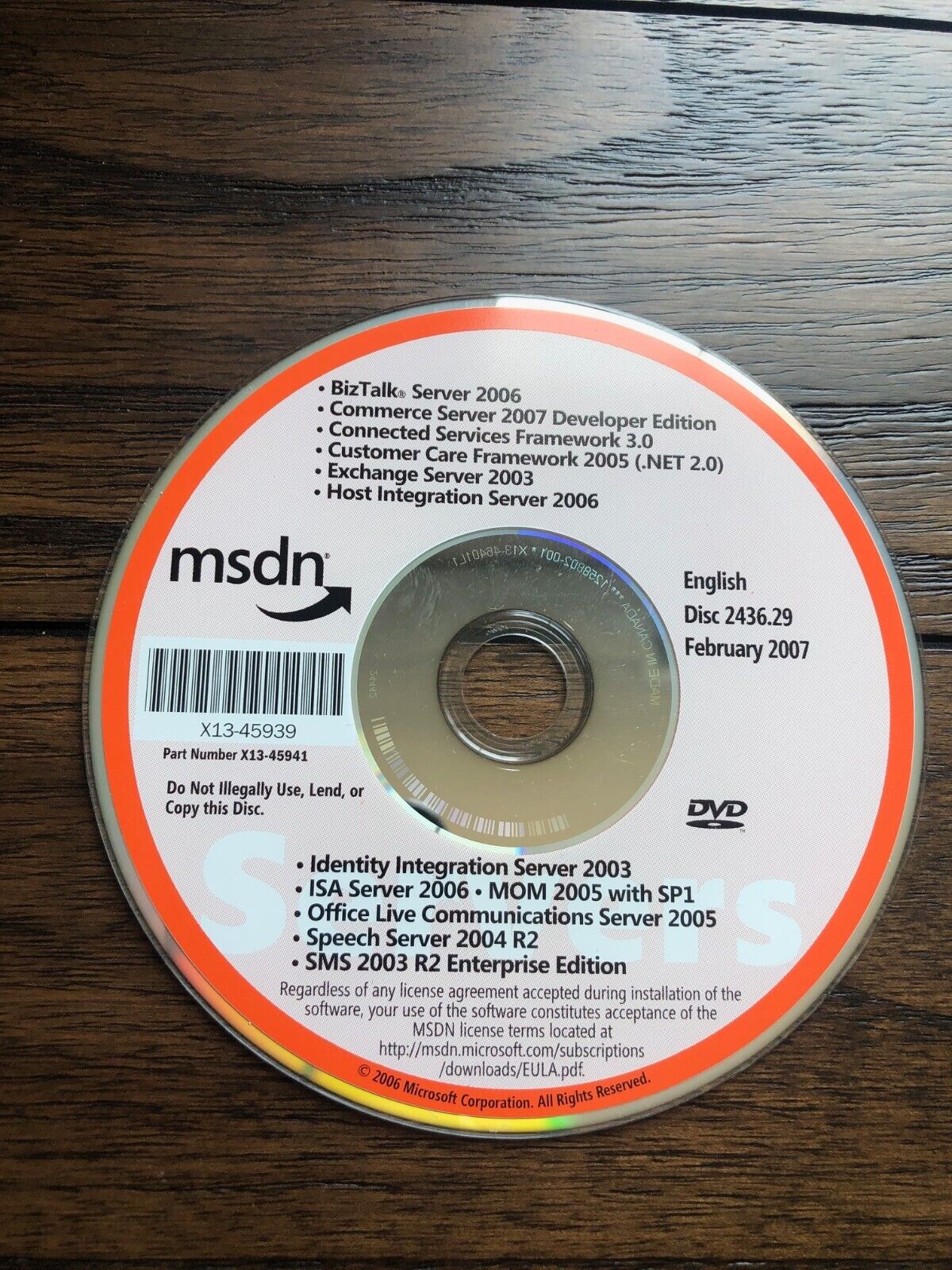 Microsoft Windows MSDN CD - Exchange Server 2003 SP1 Standard Edition, SQL 2000