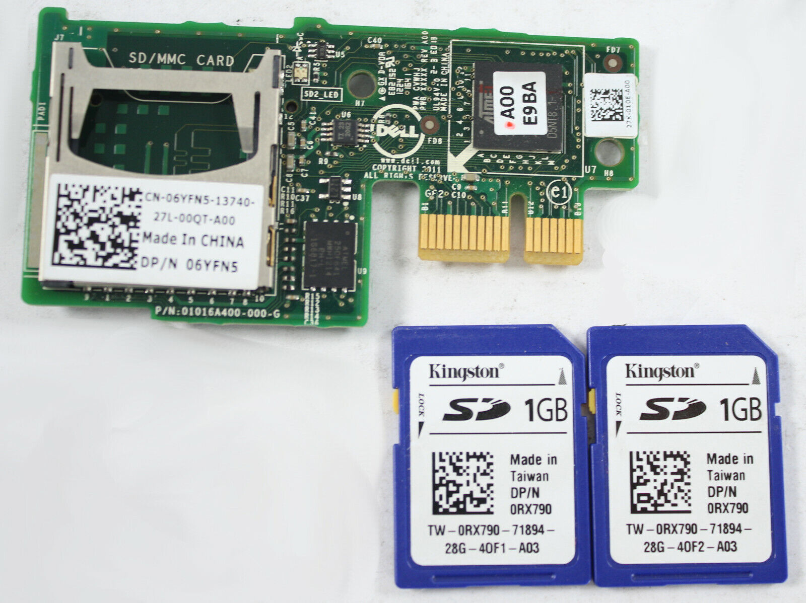 Dell 6YFN5 Internal Dual SD MMC Card Module Reader +2x 2GB Kingston SD Card