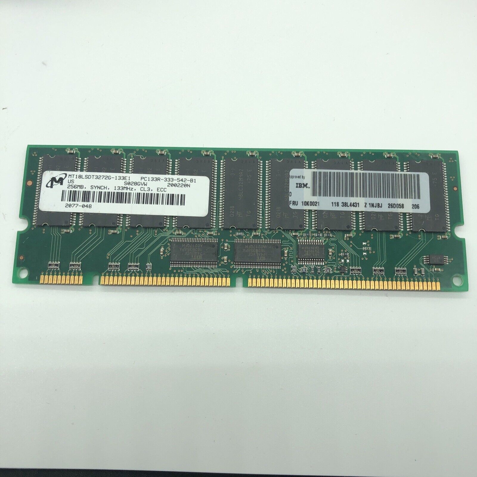 256MB PC-133 168-Pin ECC DIMM Memory Module ( 32x72 ) 256 MEGABYTE PC133 Server