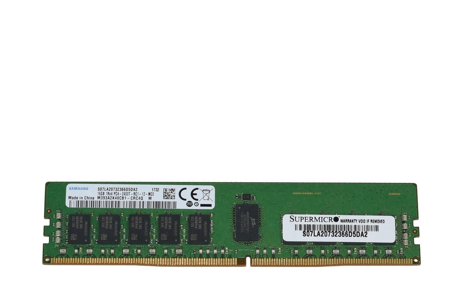 SAMSUNG 16GB 1Rx4 DDR4 PC4-2400T REG ECC SERVER RAM M393A2K40CB1-CRC