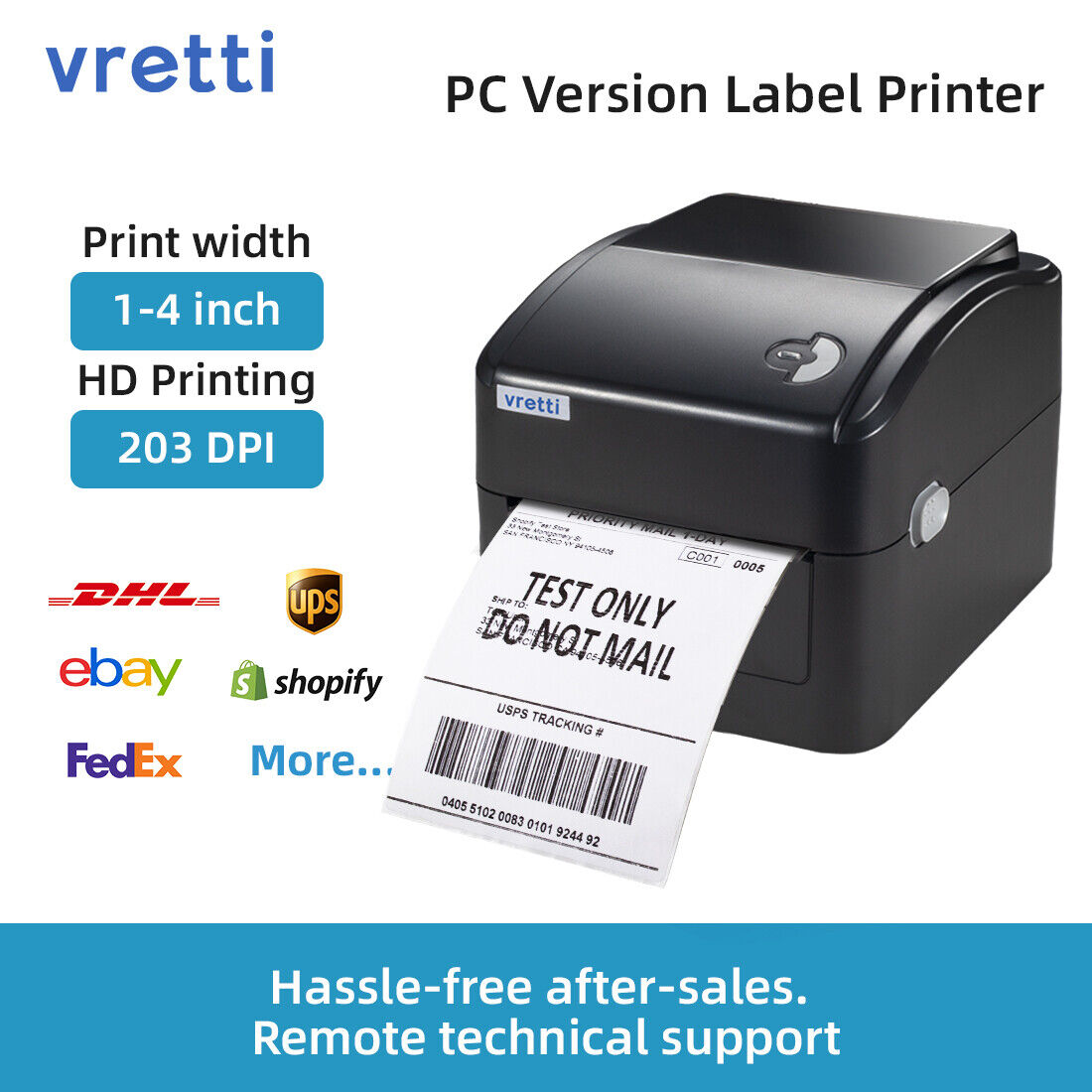 VRETTI Direct Thermal Shipping Label Printer 4x6 USB For UPS,USPS,Etsy,eBay