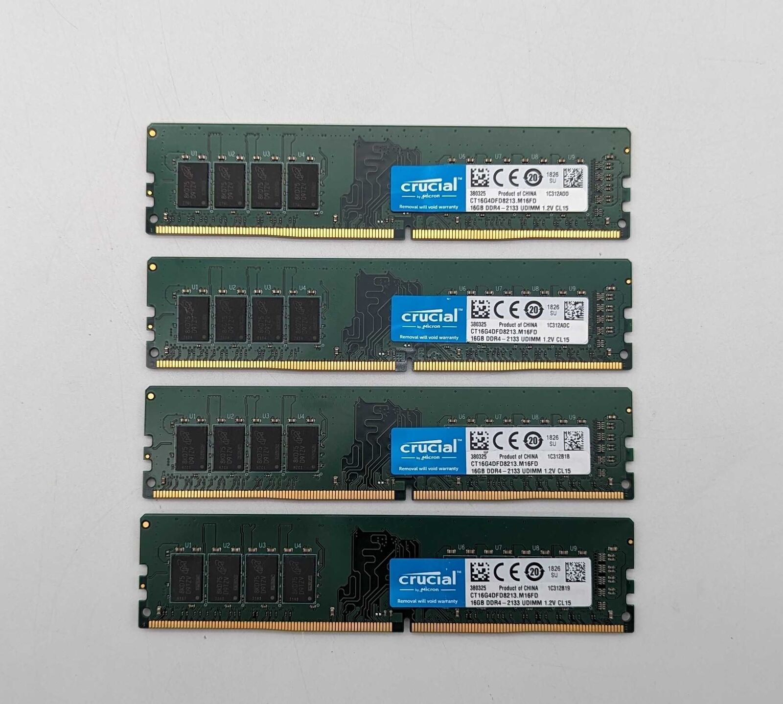 Crucial 64GB (4 x 16GB) DDR4 2133MHz UDIMM 1.2V CL15 (CT16G4DFD8213.M16FD)