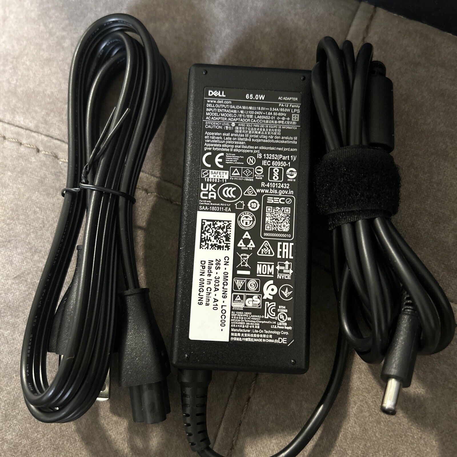 GENUINE Dell 65W PA-12 AC Adapter Charger Power Cord 19.5V 3.34A 7.4mm Round Tip
