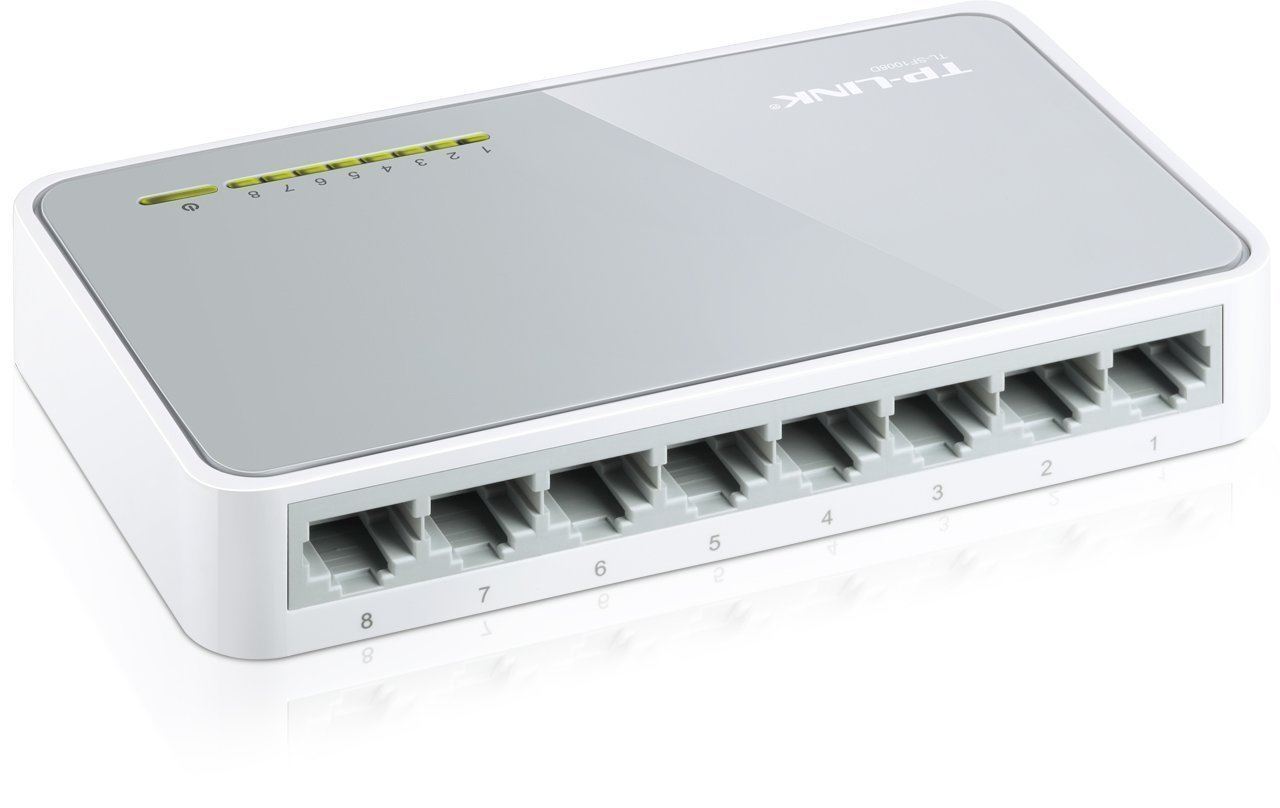 TP-Link TL-SF1008D 8-Port 10/100 Mbps Mini Desktop Switch  White UK Plug