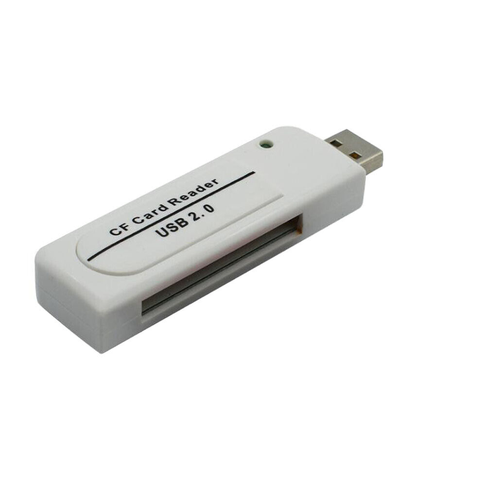 New USB 2.0 Compact Flash CF Memory Card Reader White