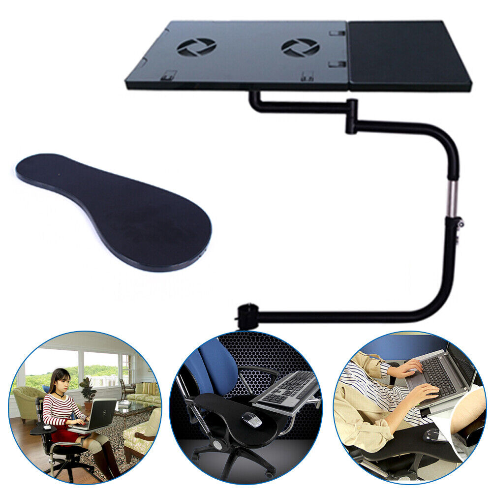Ergonomic Laptop Keyboard Mouse Chair Stand Mount Holder Installed to Chair SALE