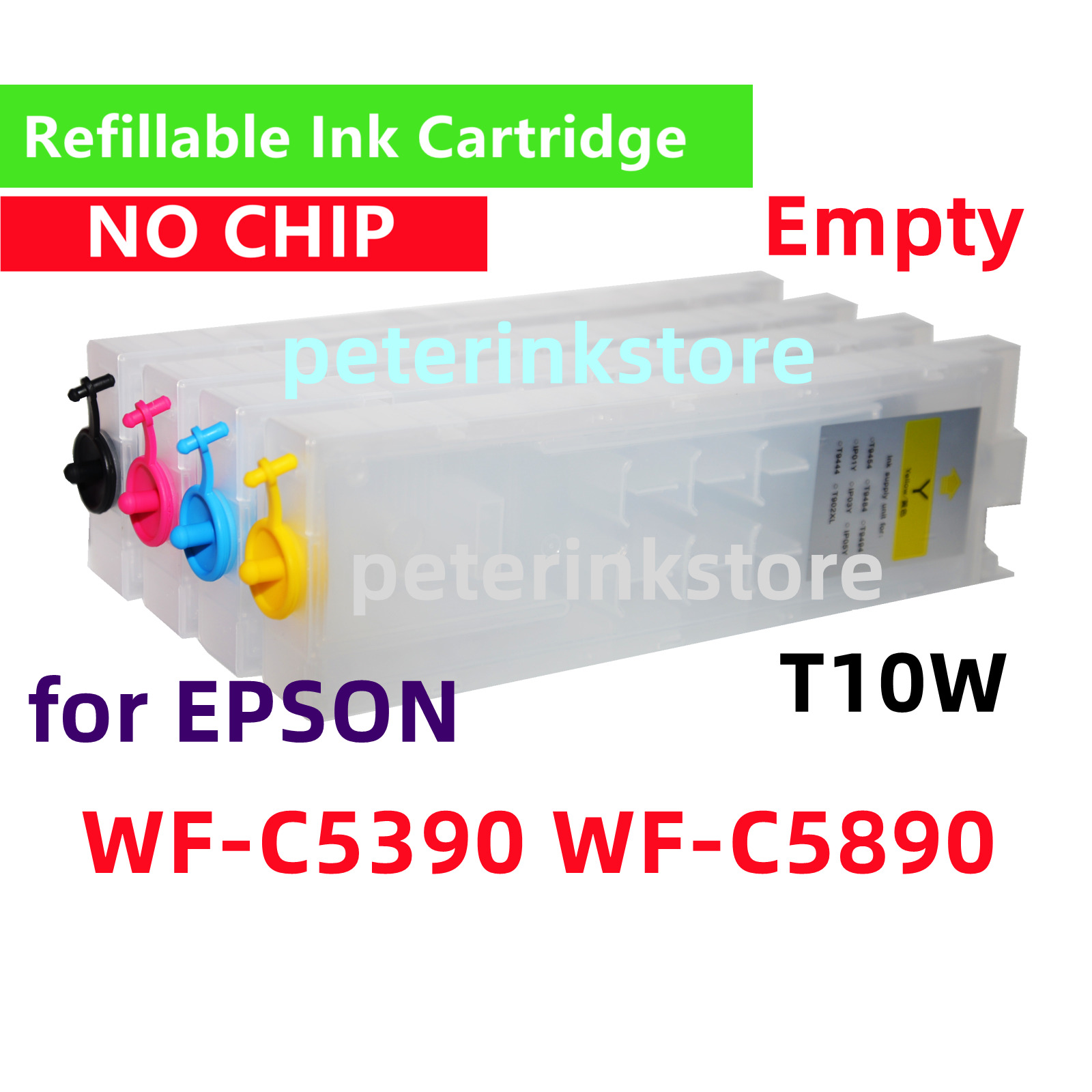 NOCHIP Refillable Ink Cartridge Pro WF-C5390 WF-C5890 Printer T10W T10S NOCHIP