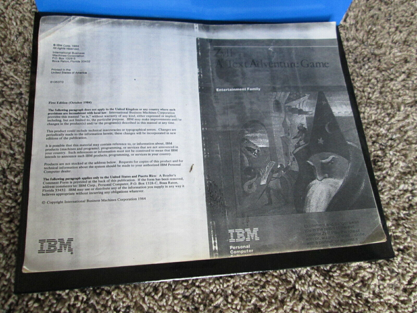 1984 Zyll IBM INSTRUCTION MANUAL, VINTAGE COPY of 1st edition 