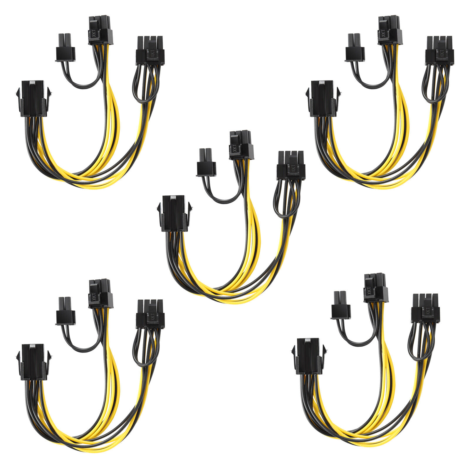 5x PCI-E 6-pin to 2x 6+2-pin (6-pin/8-pin) Power Splitter Cable PCIE PCI Express
