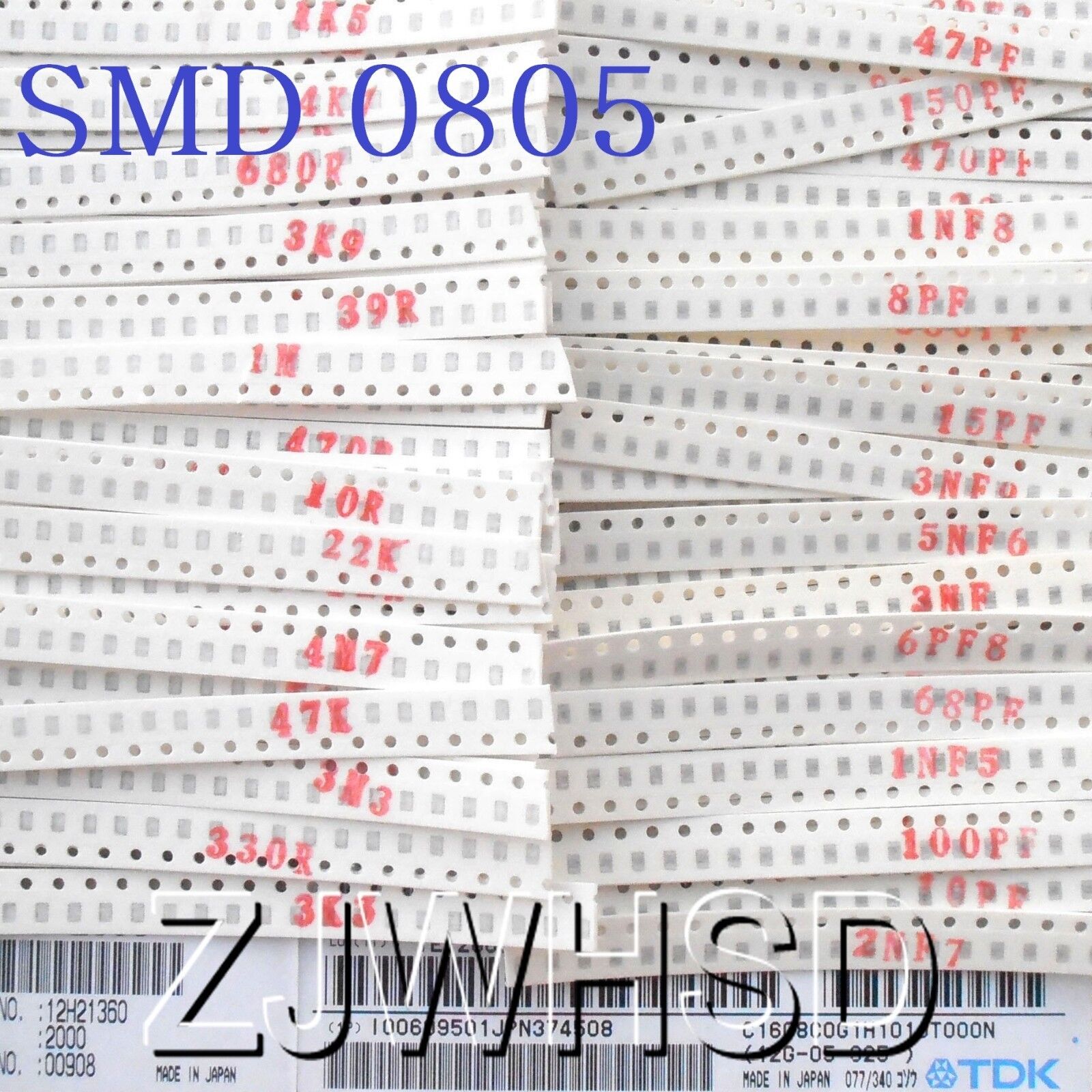 2300pcs SMD 0805 (0Ω-10MΩ)50value Resistor +(2.2pf-1uf)40value Capacitor Kit Set