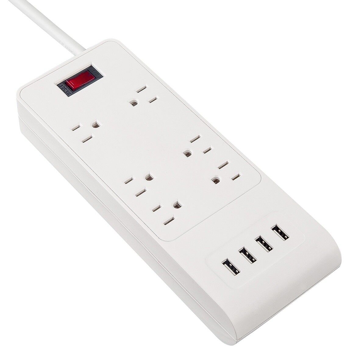 6 Outlet Power Strip Surge Protector with 4 USB 3ft 15A 450J