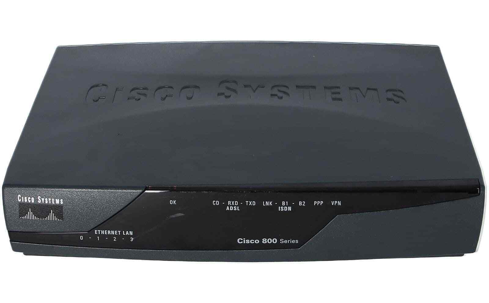 Cisco 876 ADSL 4-port Router Fast Ethernet PPTP, L2TP, IPSec, PPPoE, PPPoA
