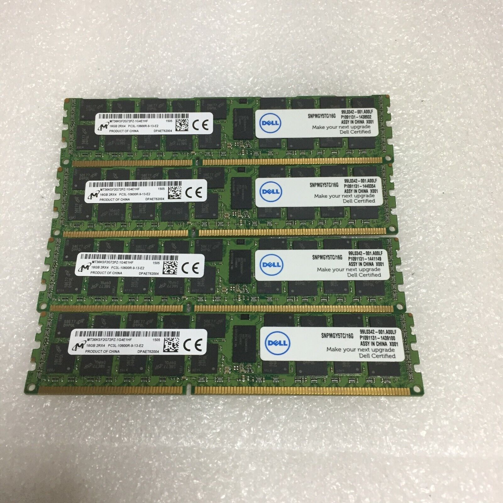 LOT OF 4 MICRON 16GB PC3-10600R ECC Server RAM MT36KSF2G72PZ-1G4E1HF FREE S/H