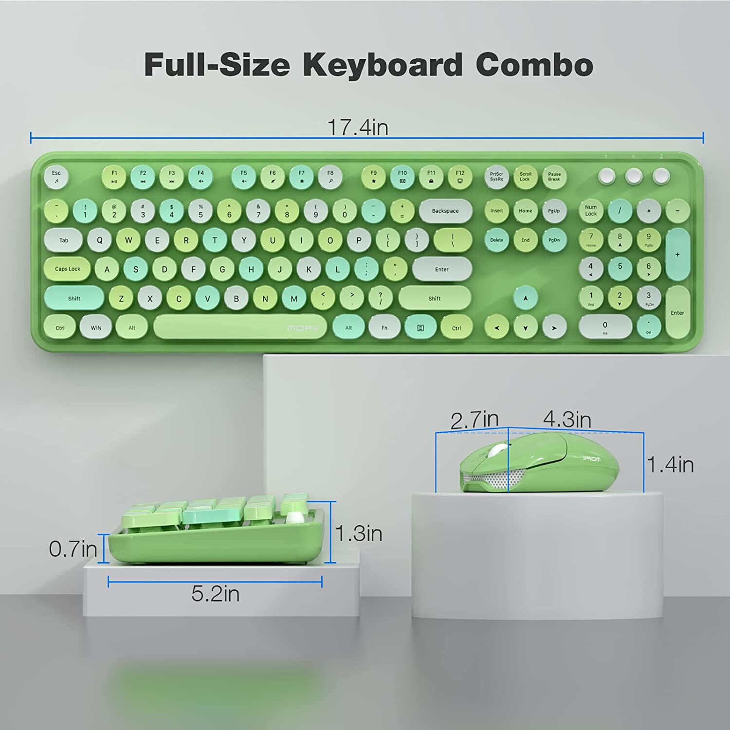 Wireless Computer Keyboard and Mouse Combo, Typewriter Full Size Keyboard