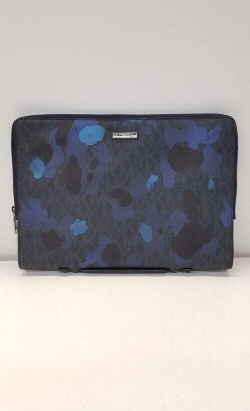 Rare Michael Kors Signature Blue Camouflage Laptop Case Sleeve