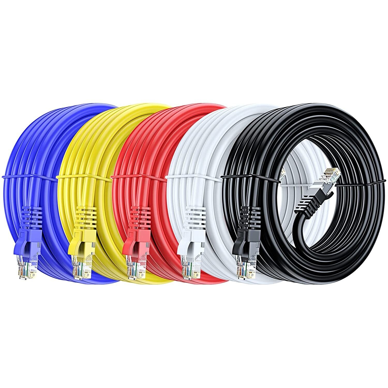 Maximm Cat 6 Ethernet Cable 12 Ft, 100% Pure Copper, Cat6 Cable 5 Pack LAN Cab