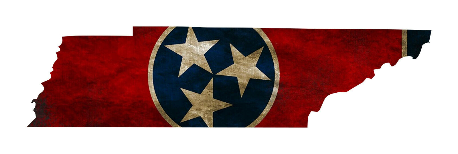 Tennessee Distressed Flag State Sticker Decal (Select your Size)