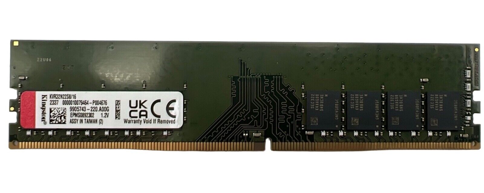 NEW Kingston 16GB (1X16GB) PC4-25600 DDR4-3200 Memory SRAM KVR32N22S8/16BK